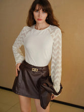 MOTF PU LEATHER SLANT POCKET BUCKLE BELTED SKORT
